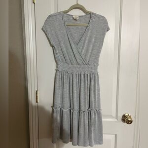 Gray stripe dress